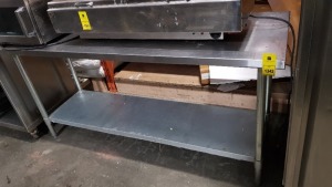 LARGE STAINLESS STEEL PREP TABLE WITH UNDERSHELF