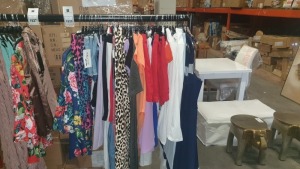 51 ITEMS OF LADIES CLOTHING IN VARIOUS STYLES & SIZES EG. MODA MADE IN ITALY, NEWGO, I-X LONDON
