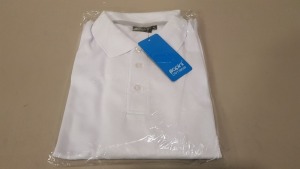 50 X BRAND NEW PAPINI CLIMATE WHITE POLO SHIRTS - SIZE XL