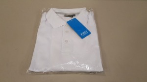 50 X BRAND NEW PAPINI CLIMATE WHITE POLO SHIRTS - SIZE XL