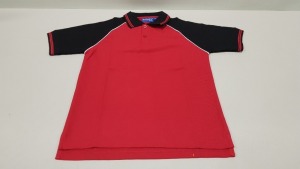 49 X BRAND NEW PAPINI MILANO RED/BLACK POLO SHIRTS - SIZE 7-8 YEARS