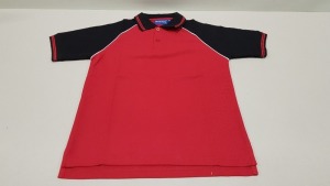 50 X BRAND NEW PAPINI MILANO RED/BLACK POLO SHIRTS - SIZE 9-10 YEARS