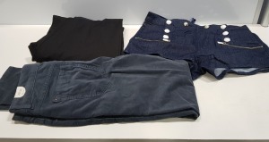 6 PIECE MIXED CLOTHING LOT CONTAINING JUICY COUTURE SHORTS SIZE 12, PHASE 8 JACKETS SIZE 12, MARC O POLO TROUSERS SIZE W29 L32, ANTHONY MORATO SUIT TROUSERS SIZE 48, JAMES LAKELAND JUMPSUIT SIZE 14 AND SCOPES TROUSERS SIZE 36