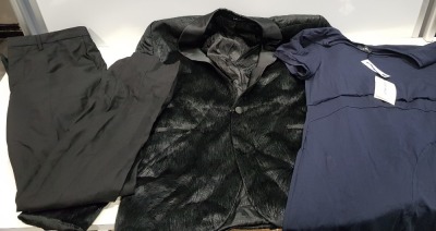 6 PIECE MIXED CLOTHING LOT CONTAINING JAMES LAKELAND DRESS SIZE M, HUGO BOSS TOP SIZE XXL, KENNETH COLE BLAZER SIZE 40R, HUGO BOSS TROUSERS SIZE 46R, HUGO BOSS BLAZER SIZE 48, HUGO BOSS TROUSERS SIZE 12