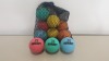 120 X ADULT STRESS BALLS IN 12 DISPLAY BOXES (10 ASSORTED COLOURS PER BOX)