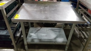 MEDIUM STAINLESS STEEL PREP TABLE WITH UNDERSHELF