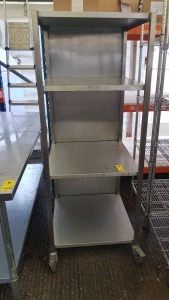 TALL STAINLESS STEEL CUPBOARD UNIT - 3 SHELVES