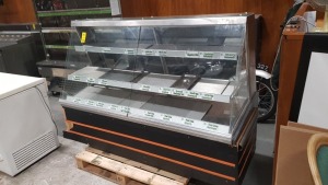 LARGE STAINLESS STEEL GLASS FRONTED FOOD COUNTER DISPLAY UNIT