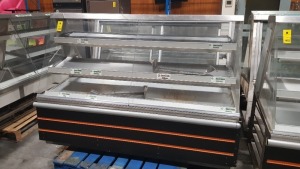 MEDIUM STAINLESS STEEL GLASS FRONTED FOOD COUNTER DISPLAY UNIT