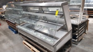 MEDIUM STAINLESS STEEL GLASS FRONTED FOOD COUNTER DISPLAY UNIT