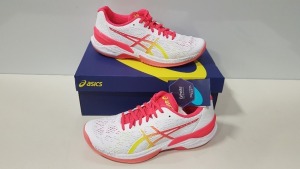 5 X BRAND NEW ASICS WOMENS SKY ELITE FF WHITE / LASER PINK SHOES UK SIZE 8.5