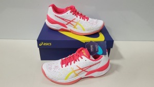 5 X BRAND NEW ASICS WOMENS SKY ELITE FF WHITE / LASER PINK SHOES UK SIZE 7.5