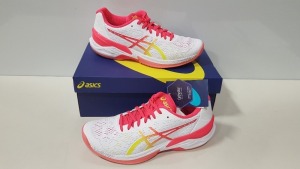 6 X BRAND NEW ASICS WOMENS SKY ELITE FF WHITE / LASER PINK SHOES UK SIZE 8