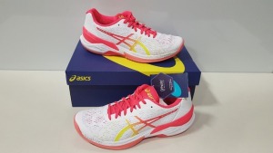 5 X BRAND NEW ASICS WOMENS SKY ELITE FF WHITE / LASER PINK SHOES UK SIZE 7.5