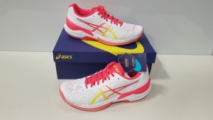 4 X BRAND NEW ASICS WOMENS SKY ELITE FF WHITE / LASER PINK SHOES UK SIZE 6.5