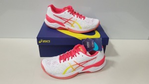 4 X BRAND NEW ASICS WOMENS SKY ELITE FF WHITE / LASER PINK SHOES UK SIZE 6