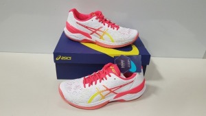 5 X BRAND NEW ASICS WOMENS SKY ELITE FF WHITE / LASER PINK SHOES UK SIZE 5.5