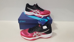 5 X BRAND NEW ASICS WOMENS NETBURNER BALLISTIC FF PIXEL PINK/ SILVER SHOES UK SIZE 8