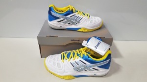 6 X BRAND NEW ASICS WOMENS GEL - FASTBALL WHITE / LIGHTNING / DIVA BLUE UK SIZE 4