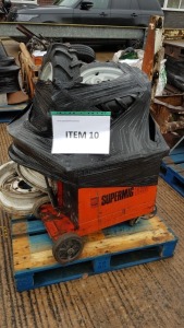 MIXED LOT CONTAINING USED WHEELS AND TYRES AND SUPERMIG 160 WELDER