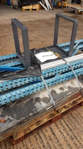 METAL PLATE RACKING COMPONENTS, SMALL BLACK METAL TABLE