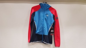 BRAND NEW MILLET HOODED FLEECE IN RED AND BLUE SIZE MEDIUM