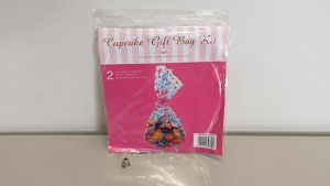 216 X PACKS OF 2 CUPCAKE GIFT BAG KITS - IN 3 CARTONS
