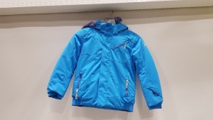 BRAND NEW KIDS SPYDER BLUE FAUX FUR HOODED SKI JACKET SIZE 11-12