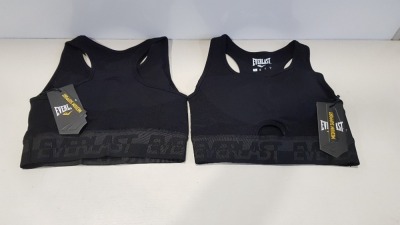 15 X BRAND NEW EVERLAST SPORTS BRAS IN BLACK UK SIZE 12