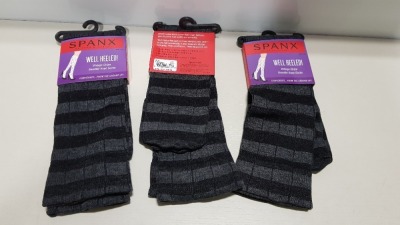 84 X BRAND NEW SPANX VINTAGE STRIPED KNEE HIGH SOCKS RRP $18.00 (TOTAL RRP $1512.00)