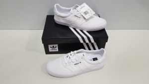 8 X BRAND NEW ADIDAS ORIGINALS 3MC TRAINERS IN TRIPLE WHITE SIZE 5 (PLEASE NOTE SOME ARE MARKED)
