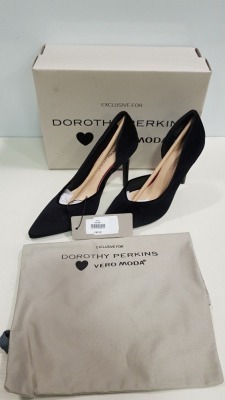 15 X BRAND NEW DOROTHY PERKINS BLACK SUEDE HIGH HEELS SIZE 5 RRP £45.00 (TOTAL RRP £675.00)