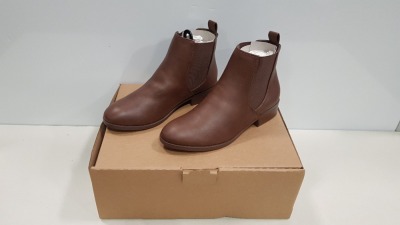 15 X BRAND NEW DOROTHY PERKINS MORGAN CHELSEA BOOTS IN BROWN SIZE 5 RRP £25.00 (TOTAL RRP £375.00)