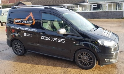 BLACK FORD TRANSIT COURIER BASE TDCI. ( DIESEL ) Reg : CN15UST, Mileage : 72,113 Details: FIRST REGISTERED 23/4/2015 1499CC MILEAGE DISCREPENCY SEE MOT ON LINE AIR CONDITIONING 1 KEY LOGBOOK