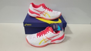 5 X BRAND NEW ASICS WOMENS SKY ELITE FF WHITE / LASER PINK SHOES UK SIZE 5.5