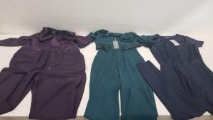 6 PIECE MIXED CLOTHING LOT CONTAINING TOMMY HILFIGER JUMPSUIT SIZE 2, OASIS DRESS SIZE 6, 2 X PHASE EIGHT DRESS SIZE 8, 2 X PHASE 8 JUMPSUITS SIZE 8 AND 18