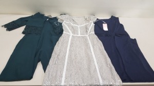 6 PIECE MIXED CLOTHING LOT CONTAINING 4 X PHASE EIGHT DRESSES SIZE 6, 10, 16 AND 18,PHASE EIGHT JUMPSUIT SIZE 8, HACKET POLO SHIRT SIZE XL