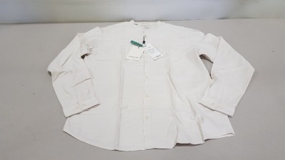24 X BRAND NEW TOPMAN SELECTED HOMME BONE WHITE ORGANIC SHIRTS SIZE L RRP £34.99 (TOTAL RRP £840.00)