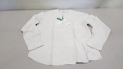 24 X BRAND NEW TOPMAN SELECTED HOMME BONE WHITE ORGANIC SHIRTS SIZE L RRP £34.99 (TOTAL RRP £840.00)
