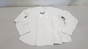 21 X BRAND NEW TOPMAN SELECTED HOMME BONE WHITE ORGANIC SHIRTS SIZE L RRP £34.99 (TOTAL RRP £735.00)