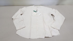 24 X BRAND NEW TOPMAN SELECTED HOMME BONE WHITE ORGANIC SHIRTS SIZE M RRP £34.99 (TOTAL RRP £840.00)