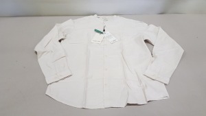 24 X BRAND NEW TOPMAN SELECTED HOMME BONE WHITE ORGANIC SHIRTS SIZE M RRP £34.99 (TOTAL RRP £840.00)