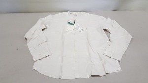 20 X BRAND NEW TOPMAN SELECTED HOMME BONE WHITE ORGANIC SHIRTS SIZE M RRP £34.99 (TOTAL RRP £700.00)