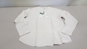 21 X BRAND NEW TOPMAN SELECTED HOMME BONE WHITE ORGANIC SHIRTS SIZE S RRP £34.99 (TOTAL RRP £735.00)