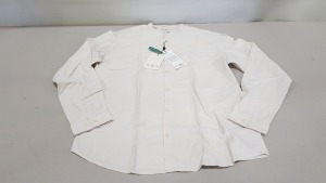 21 X BRAND NEW TOPMAN SELECTED HOMME BONE WHITE ORGANIC SHIRTS SIZE S RRP £34.99 (TOTAL RRP £735.00)