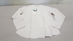 24 X BRAND NEW TOPMAN SELECTED HOMME BONE WHITE ORGANIC SHIRTS SIZE S RRP £34.99 (TOTAL RRP £840.00)