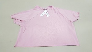 35 X BRAND NEW TOPSHOP PINK CREWNECK CROP TOP T SHIRTS UK SIZE 16 RRP £8.00 (TOTAL RRP £280.00)