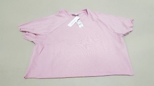 35 X BRAND NEW TOPSHOP PINK CREWNECK CROP TOP T SHIRTS UK SIZE 16 RRP £8.00 (TOTAL RRP £280.00)