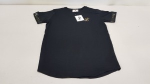 39 x BRAND NEW ILLUSIVE LONDON CREWNECK BLACK T SHIRTS SIZE 13-14 YEARS