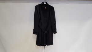 10 X BRAND NEW DOROTHY PERKINGS LONG BLACK BUTTONED COATS IN SIZE 16 RRP-£55.00 TOTAL RRP-£550.00